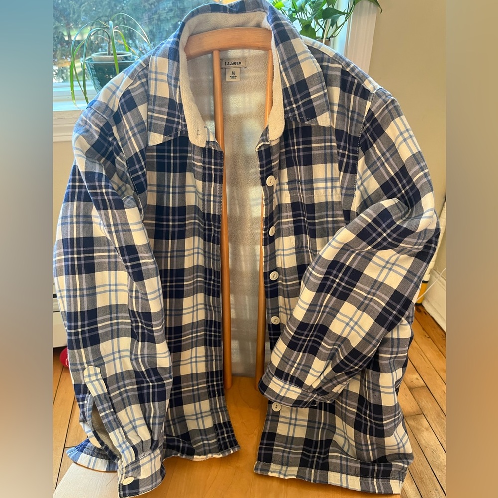 LL Bean fleece lined flannel size medium petite